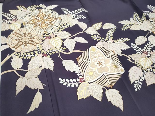 平和屋着物○豪華色留袖 駒刺繍 籬草花文 金彩 正絹 逸品 CAAX5617gh