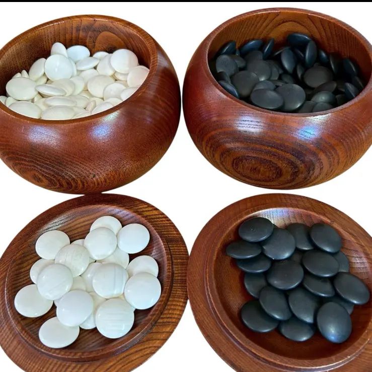 囲碁用・白（蛤）黒（那智）高級碁石・碁盤セット！！ 高級蛤