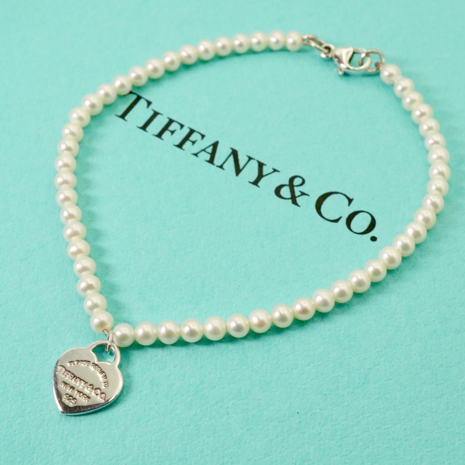極美品 ティファニー リターントゥハート タグ パール ブレスレット25-490