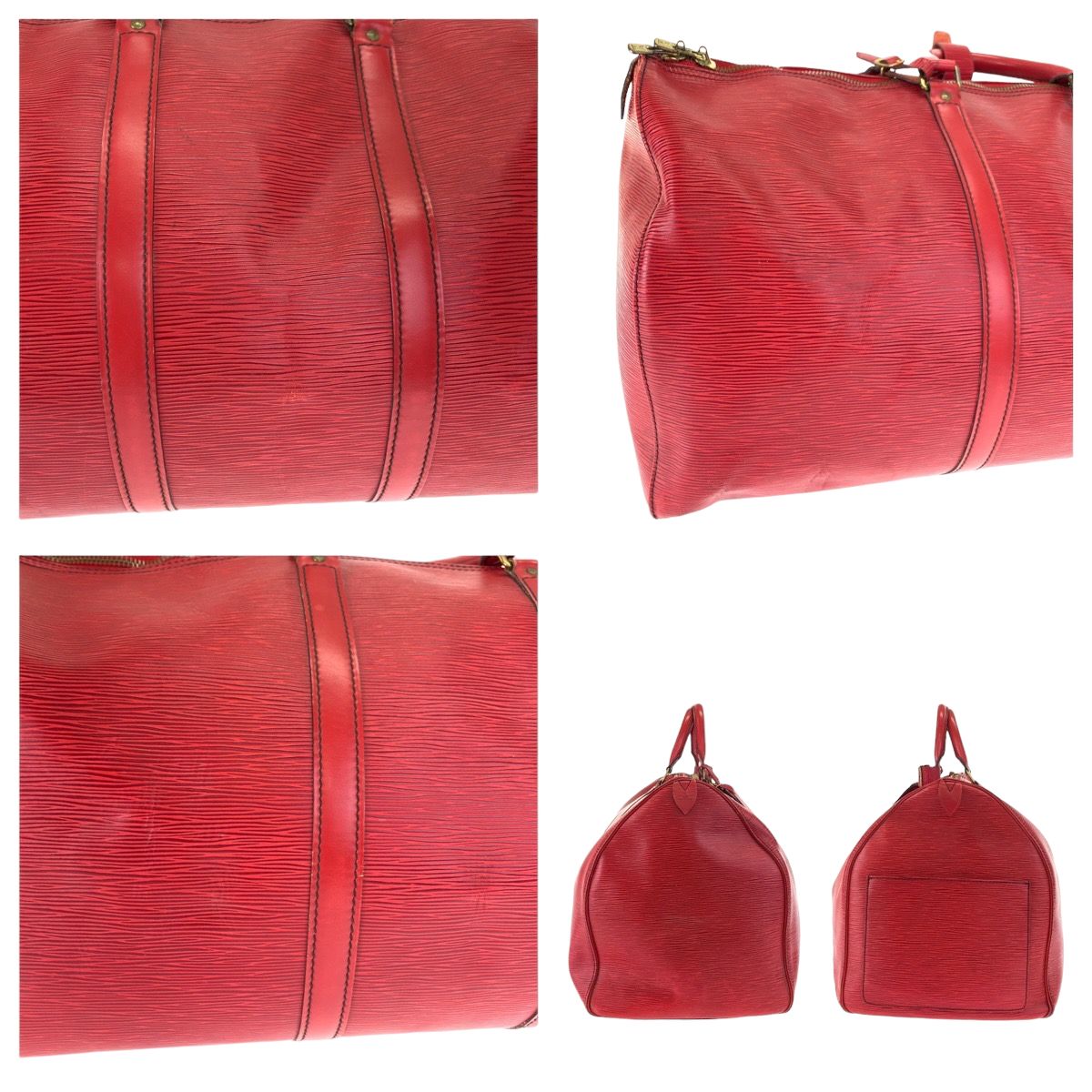 LOUIS VUITTON ルイヴィトン エピ キーポル55 レッド 赤 ゴールド金具 