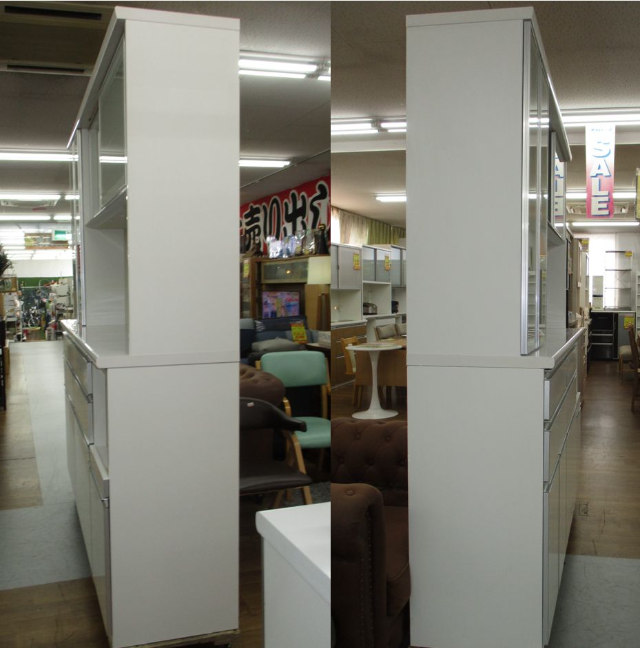 R066 最高級 古賀家具 大型キッチンボード、食器棚、幅174cm Used  