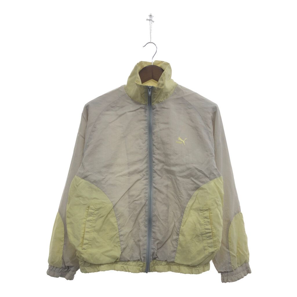 90年代 PUMA プーマ ナイロン トラックジャケット ウィンドブレーカー アウター スポーツ ベージュ (メンズ 5) 中古 古着 P6278