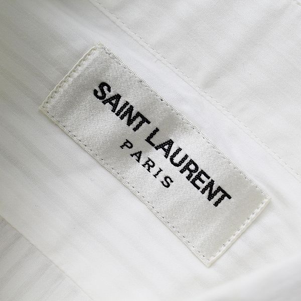SAINT LAURENT - メンズ 2018年 SAINT LAURENT PARIS サンローランパリ 564269 シャドーストライプ 長袖シャツ 37/ホワイト トップス【2400012889835】 SAINT LAURENT - メンズ 2018年 SAINT LAURENT PARIS サン