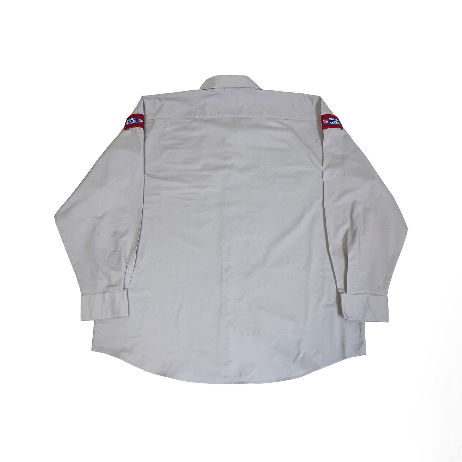 LOGISTIK 長袖 ワークシャツ 企業ロゴ ワッペン グレー系 XXL B202507