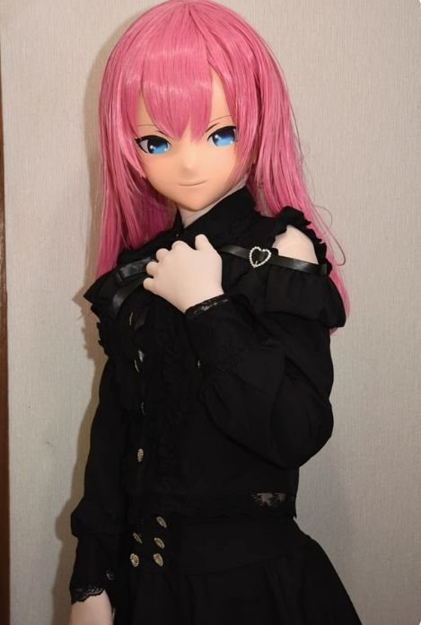 全頭マスク カツラ付き ロック付き NO.421 ドール ヘッドロリータ人形 コスプレ 変身 仮装 着ぐるみ kigurumi 二次元