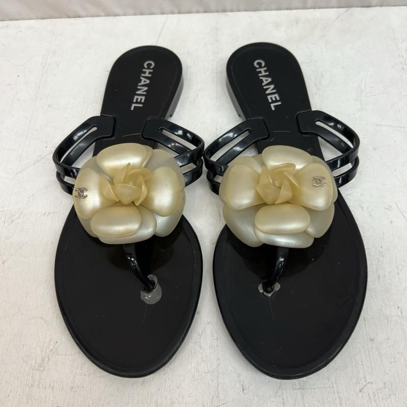 【美品】CHANEL カメリア トングサンダル 38 ココマーク シャネル 楽天市場】CHANEL シャネル G31463 CC ココマーク トング