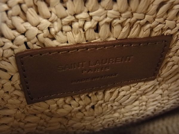 SaintLaurentの■新品■未使用■ SAINT LAURENT サンローラン モノグラム ラウンド カメラバッグ ラフィア×レザー ショルダーバッグ 斜め掛け AF2014ｷZ