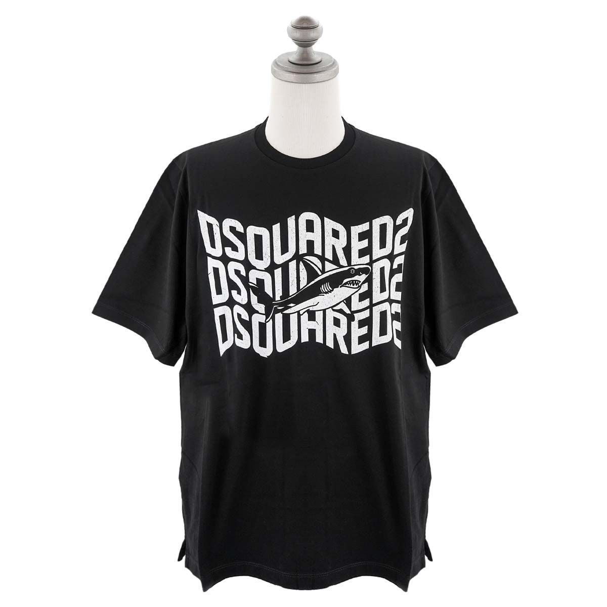 DSQUARED2 ディースクエアード 半袖Tシャツ S74GD1089 S23009 SHARK ORINT T-SHIRT メンズ 男性 トップス 900 BLACK ブラック