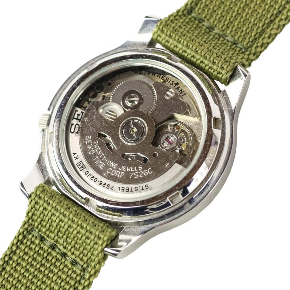 美品 SEIKO セイコー5 ミリタリーウォッチ 自動巻き 21石