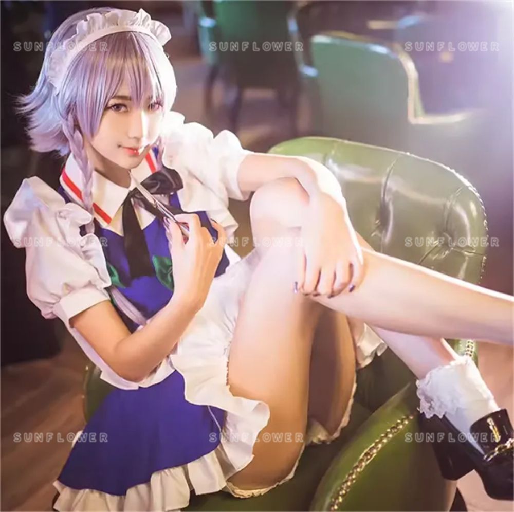 東方Project 十六夜咲夜 コスプレセット ウィッグ付き Amazon.co.jp: [milky time] ウィッグ付き 十六夜咲夜 コスプレ
