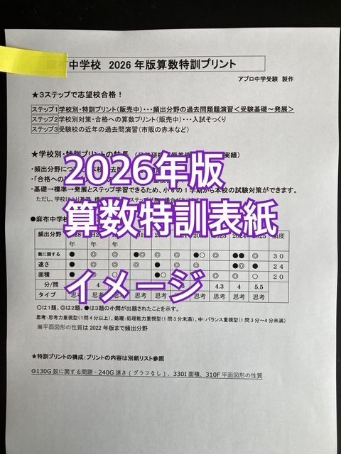■中学受験　淑徳与野中学校　2020合格への算数プリント■