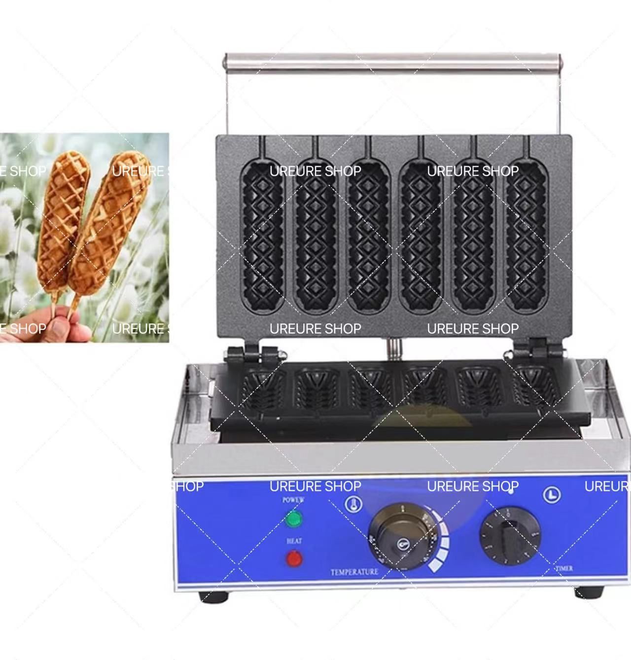 ドッグワッフルメーカー電気6個クリスピーコーンドッグワッフルノン  