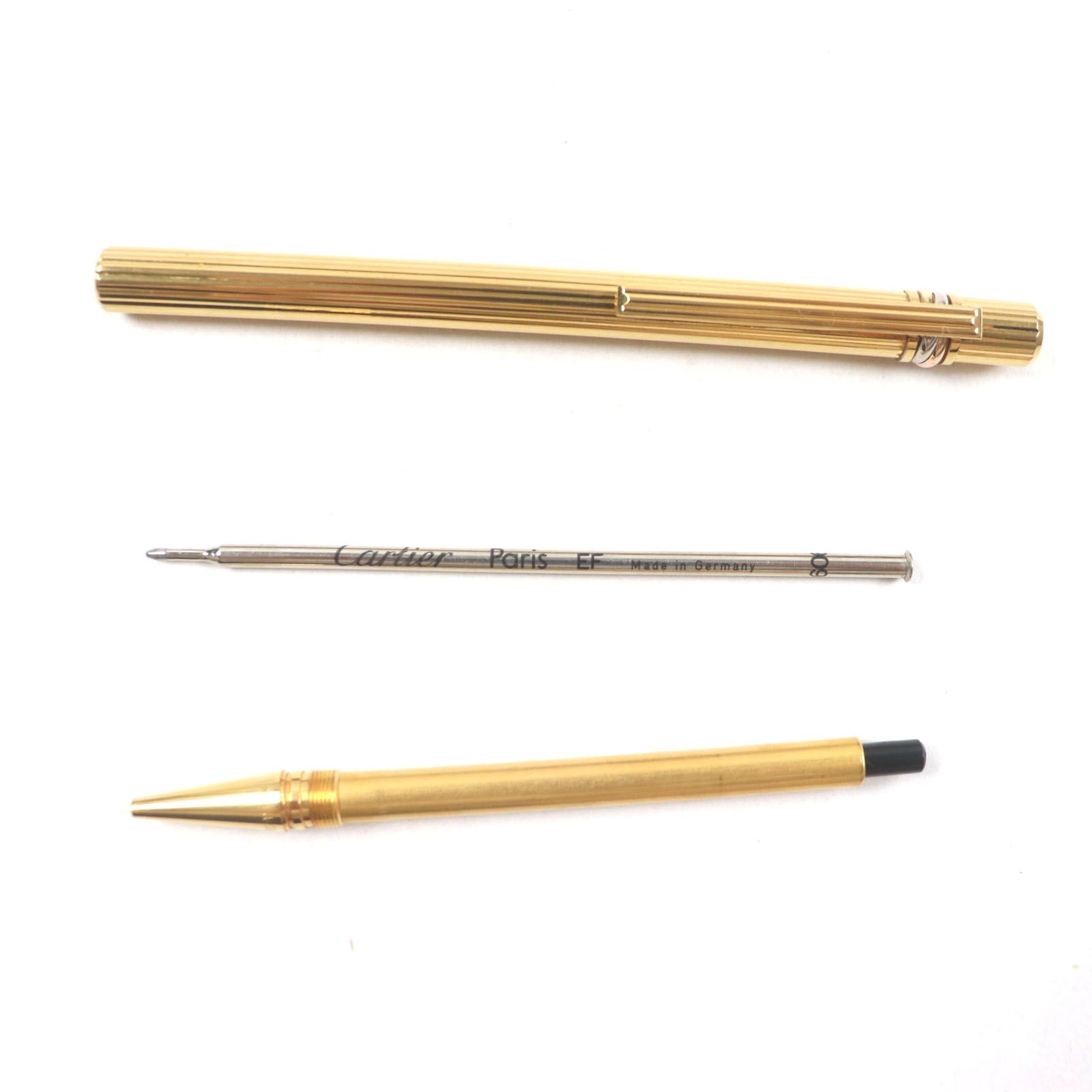 カルティエ トリニティ ボールペン ヴィンテージ ゴールド ストライプ Cartier - 良品▽Cartier カルティエ ヴィンテージ トリニティ