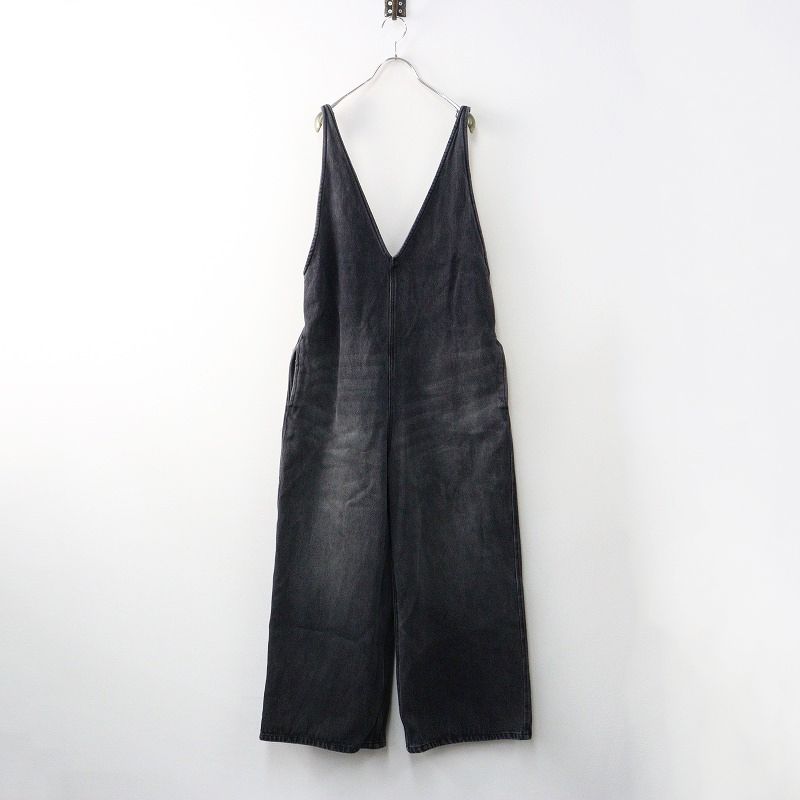 定価2万 2025 サロンアダムエロペ SALON adam et rope デニムサロペット M|グレー オーバーオール Vネック 2400014367515