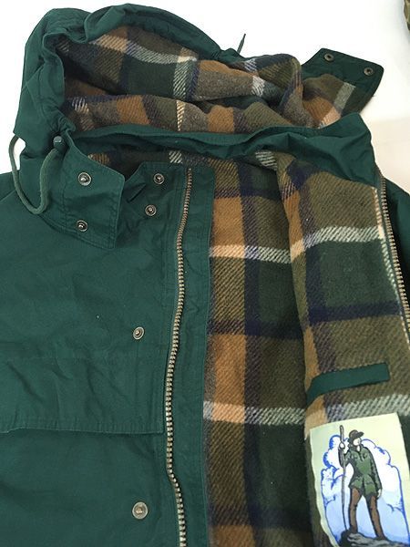 虎*三様 80s~90s eddie bauer コットン チェック アノラック 古着 90s Eddie Bauer チェック ウール ライナー 2way アウトドア