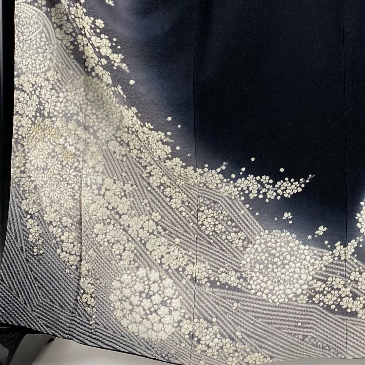 訪問着 身丈152cm 裄丈64cm M 袷 滝泰 落款 花 波 銀通し