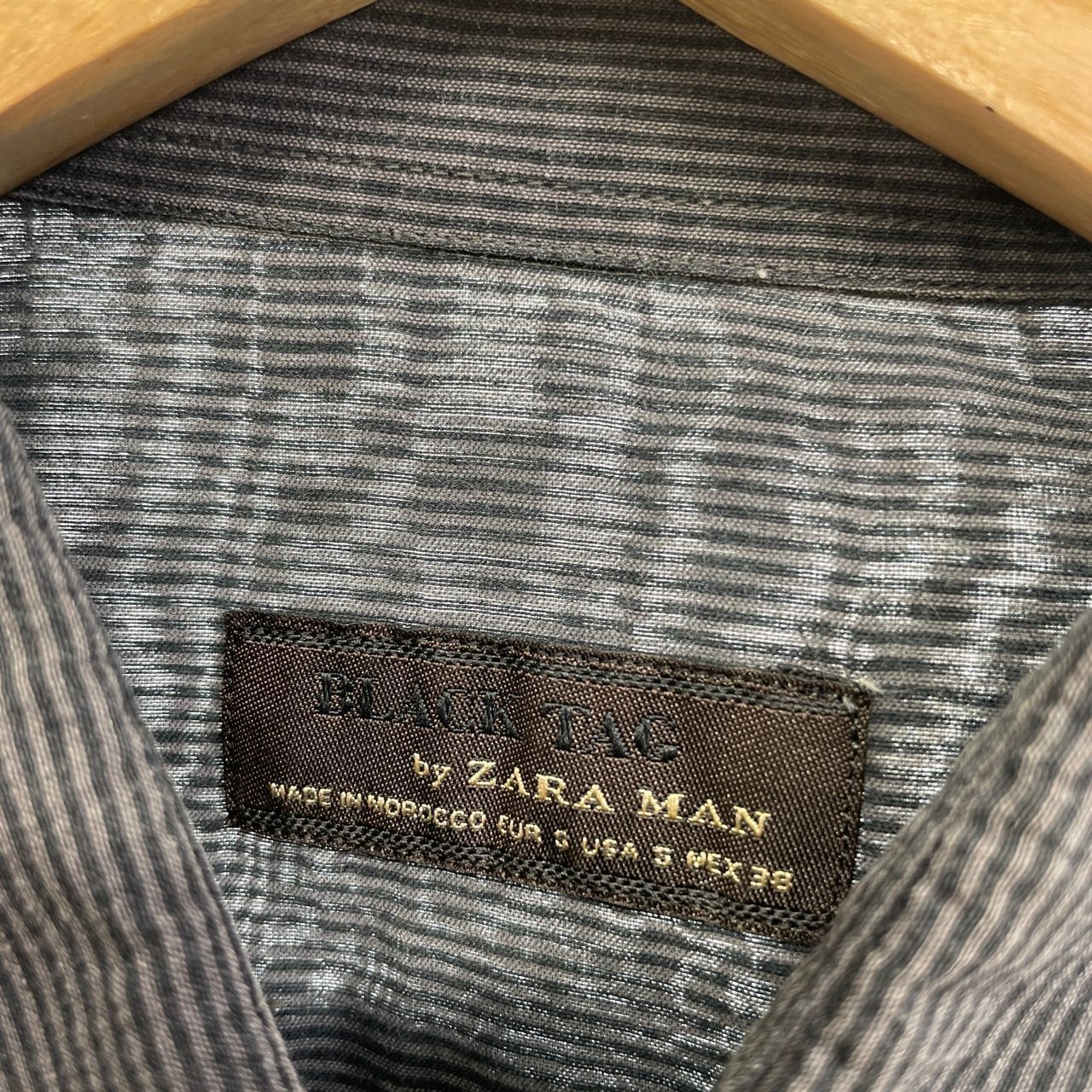 ZARA ザラ シャツ メンズ S ブラック コットン BLACK TAG by