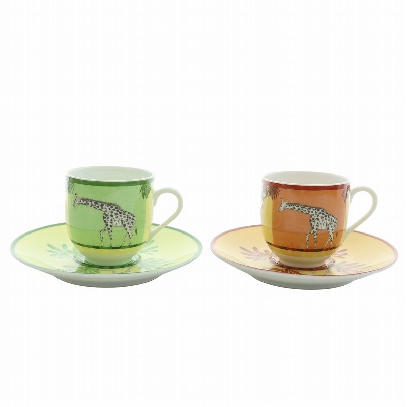 エルメス HERMES AFRiCA アフリカ カップ ソーサー 2客セット コーヒー