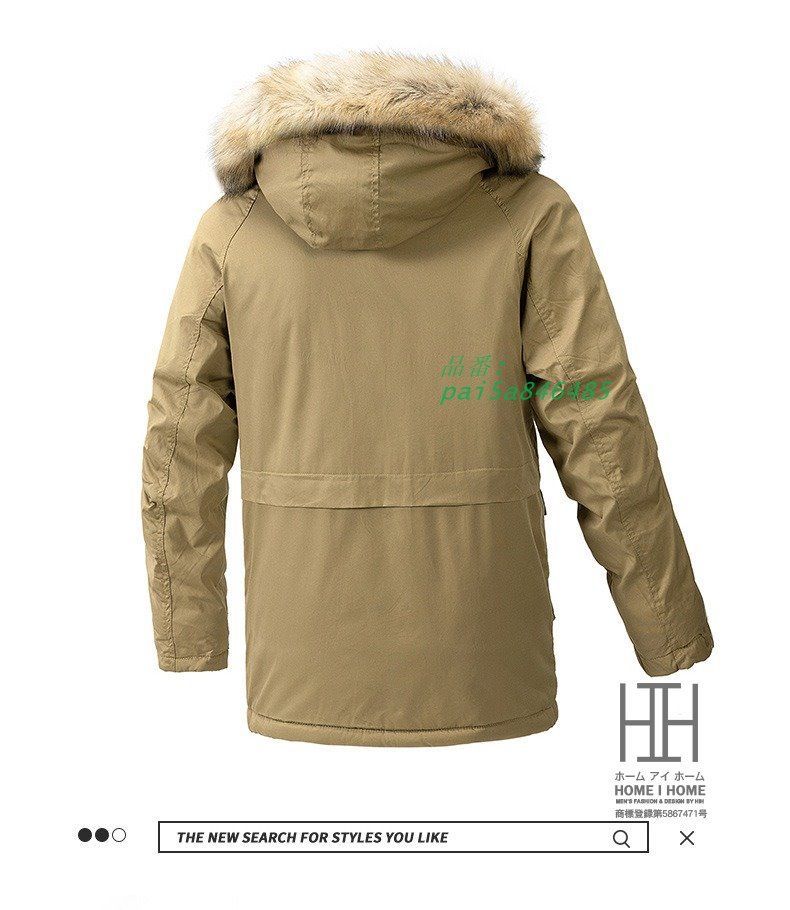 中綿ジャケット メンズ 中綿コート ミリタリージャケット フード ファー ボアジャケット 冬服 メンズアウター 防寒着 裏ボア 冬 裏起毛 大きいサイズ 50代 40代 pai5a846485 KANDAIZUMI_COM