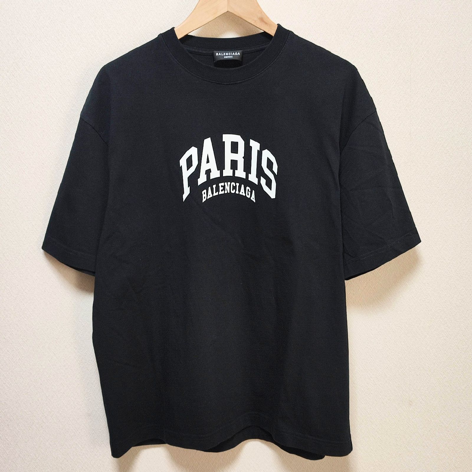 超美品】Balenciaga バレンシアガ パリスTシャツ PARIS ブラック XS