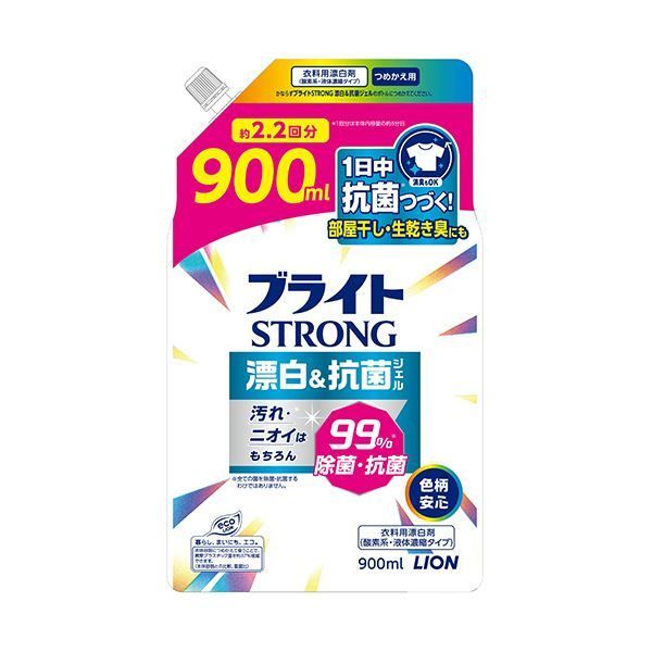 まとめ ライオン ブライトSTRONG 漂白＆抗菌ジェル つめかえ用 900mL 1パック ×10セット