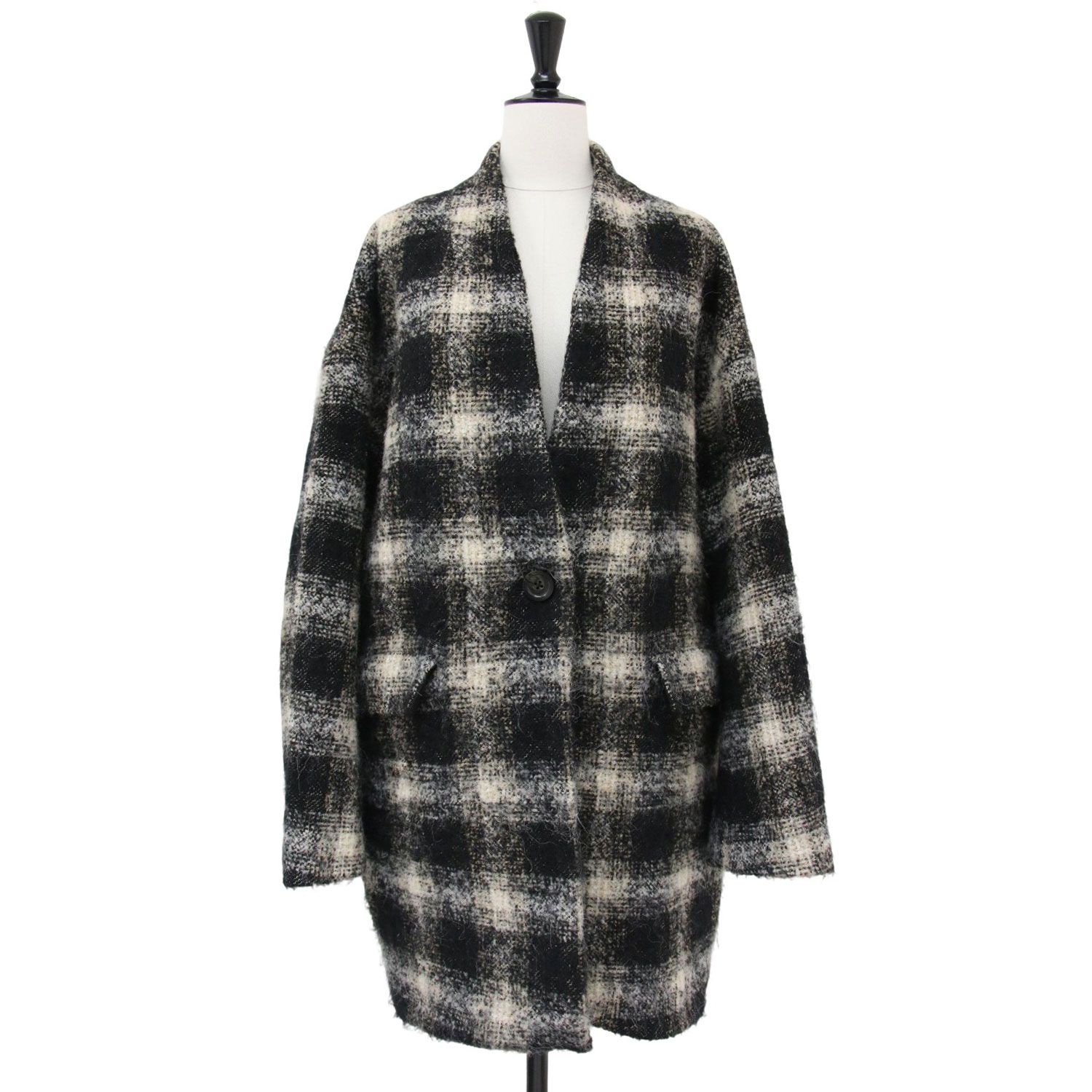 うーたん　ジャーナスタンダード　レサージュ　黒　コクーンノーカラーブラック ジャーナスタンダードレサージュ黒コクーンノーカラーツイードブラック