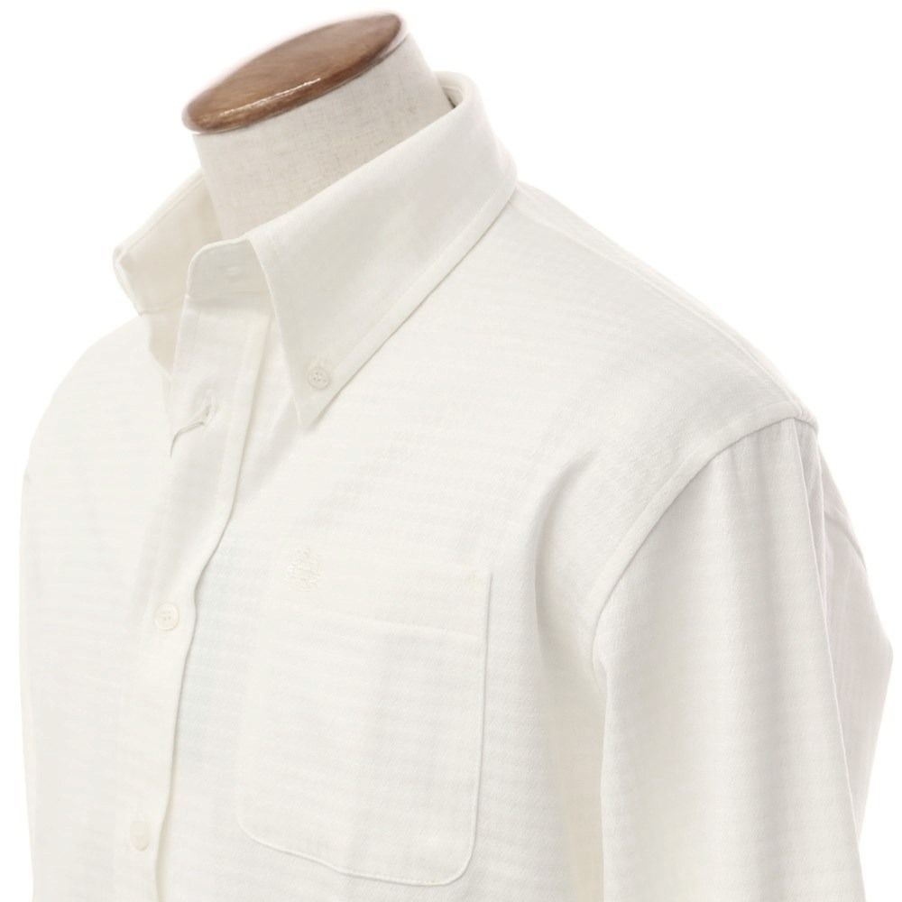 【中古】アクアスキュータム Aquascutum コットンポリエステルジャージー BDシャツ オフホワイト【サイズM】【メンズ】