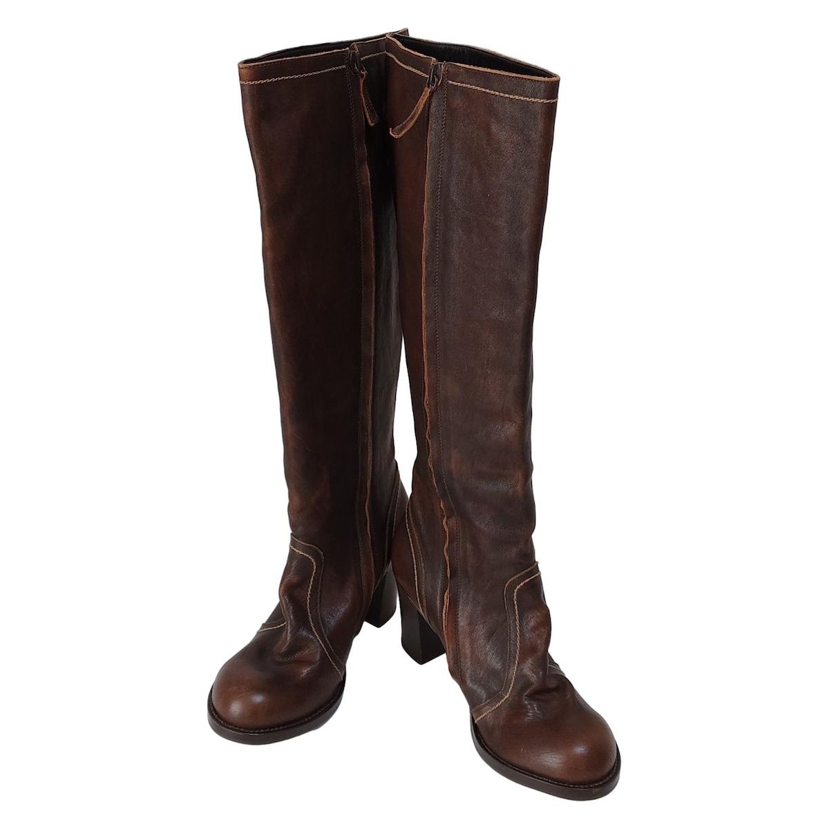 ✿アンリクイール✿ レザー ウエスタンブーツ ブラウン23cm 希少 注文