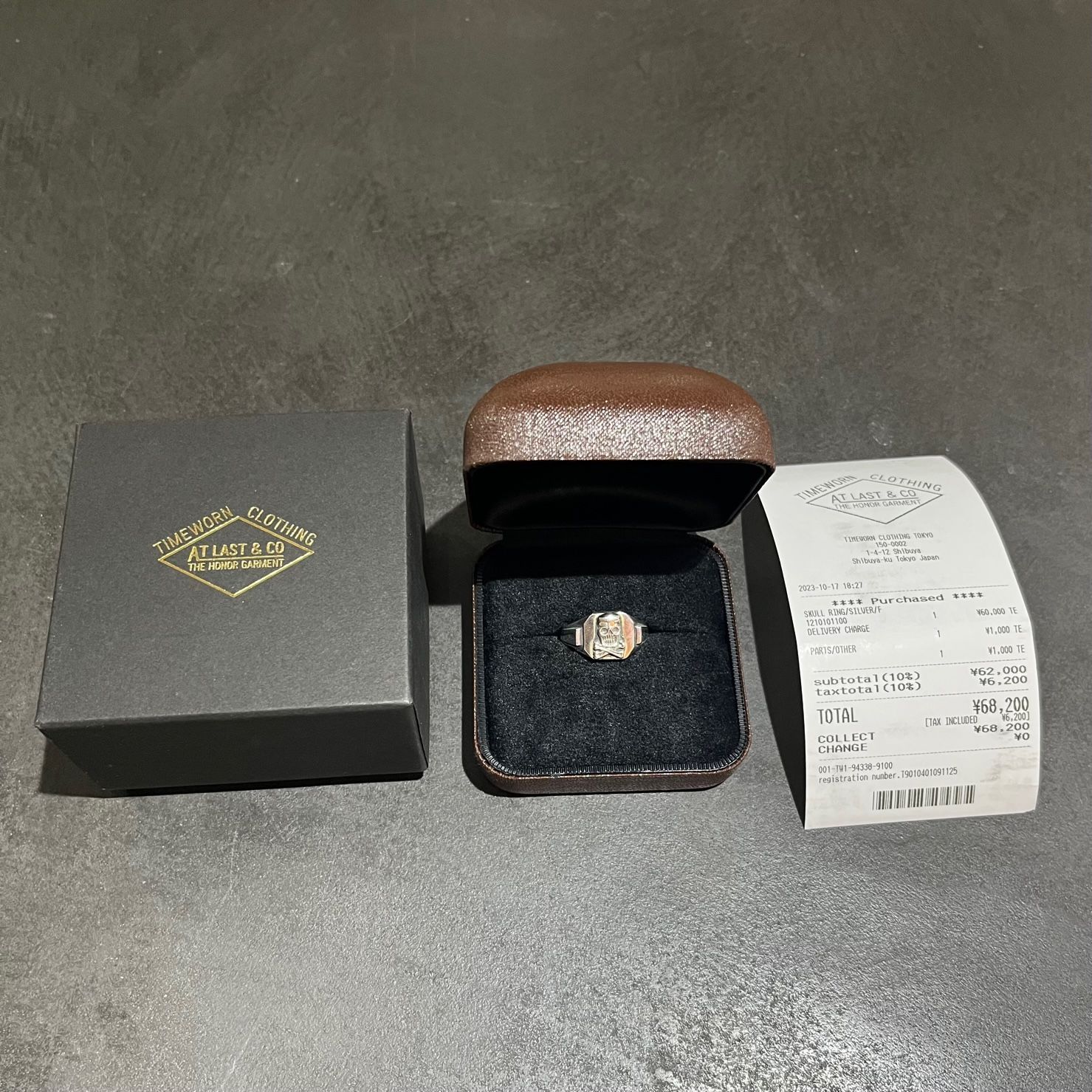 アットラスト スカルリング 定価68200円 レシート付き At Last ＆ Co SKULL RING スカル
