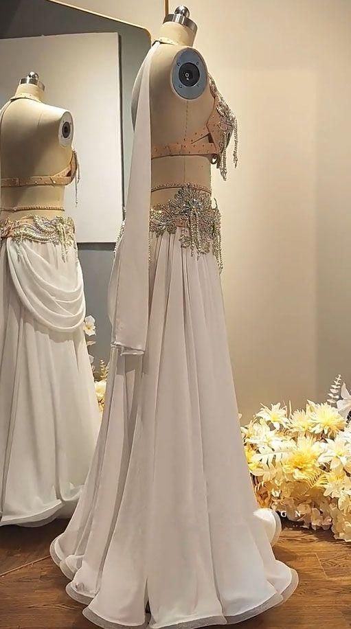 ベリーダンス衣装 色変更可 ブラスカートホワイト 豪華 オーダーメイド