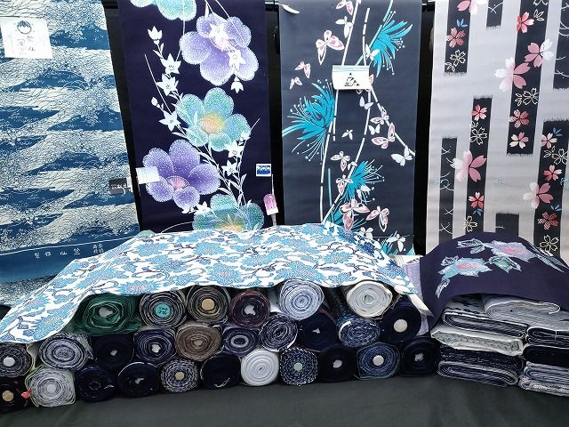 平和屋本店□浴衣反物 まとめて 45点 鳥 折り鶴 花柄 綿絽 HIROKO  