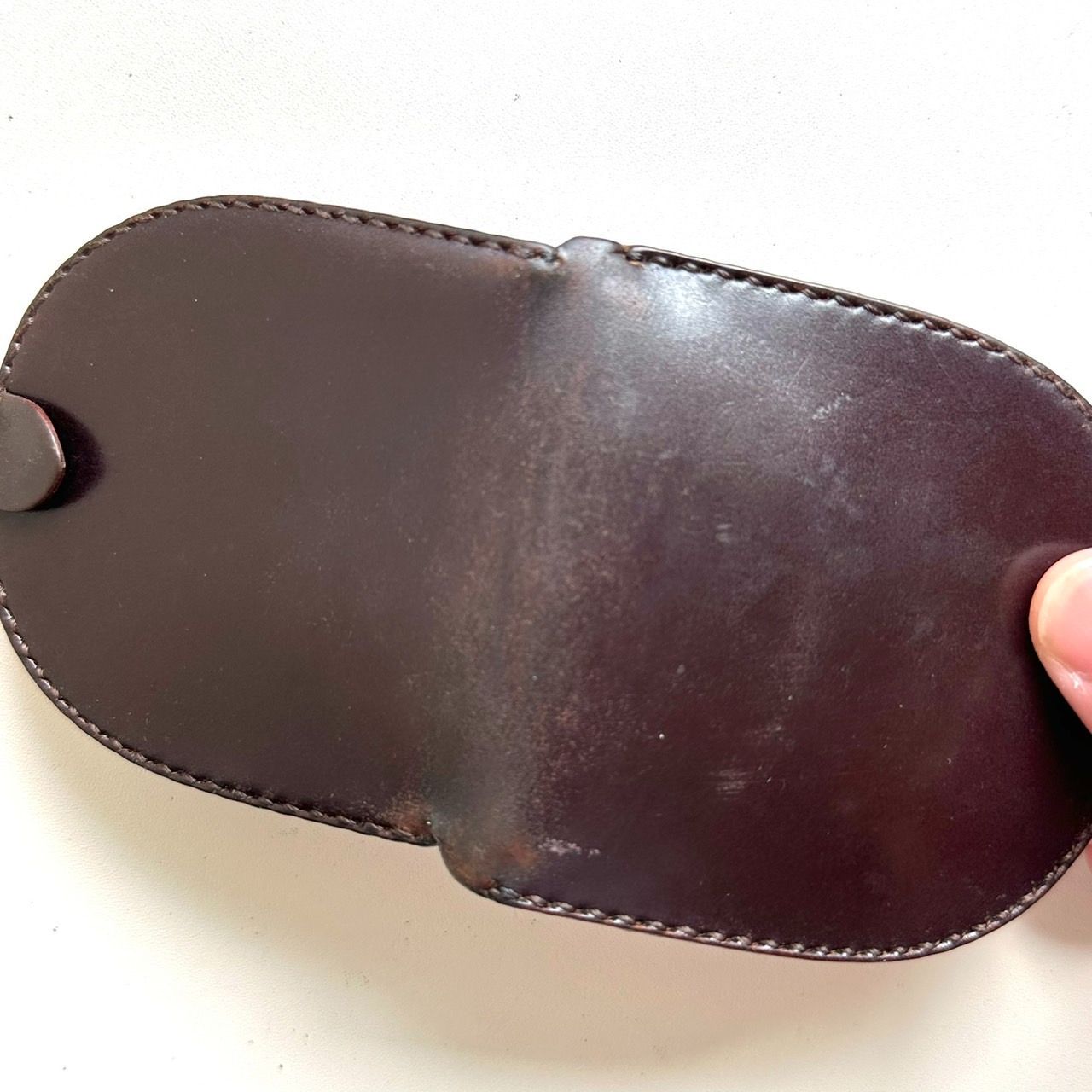 GANZO レザー 馬蹄型コインケース ブラウン THIN BRIDLE(シンブライドル) 馬蹄小銭入れ｜ブライドルレザー