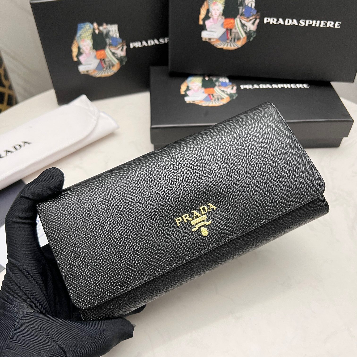 極美品✨PRADA プラダ長財布