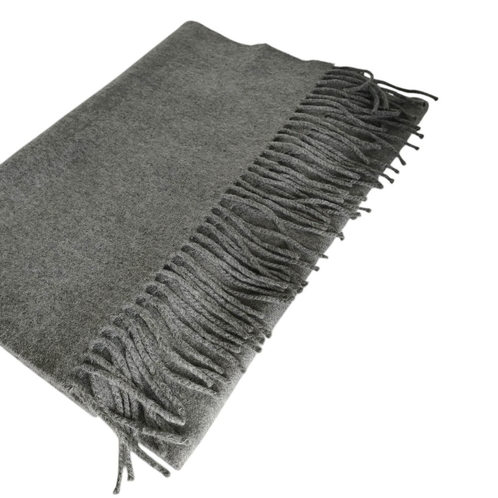 美品 Johnstons of Elgin ジョンストンズオブエルガン カシミヤ100% フリンジ ロングマフラー グレー メンズ レディース 古着 中古 USED 新品同様 Johnstons of Elgin ジョンストンズオブエルガン カシミヤ100