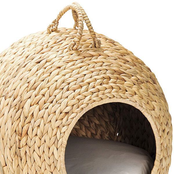 ウォーターヒヤシンス ２Ｐセット ペット バスケット かごハウス ナチュラル 小動物 キャリー バッグ かばん 小屋 籐風 犬猫 ペット ケージ 取っ手 持ち運び 家 安い リーズナブル 人気素材 天然素材