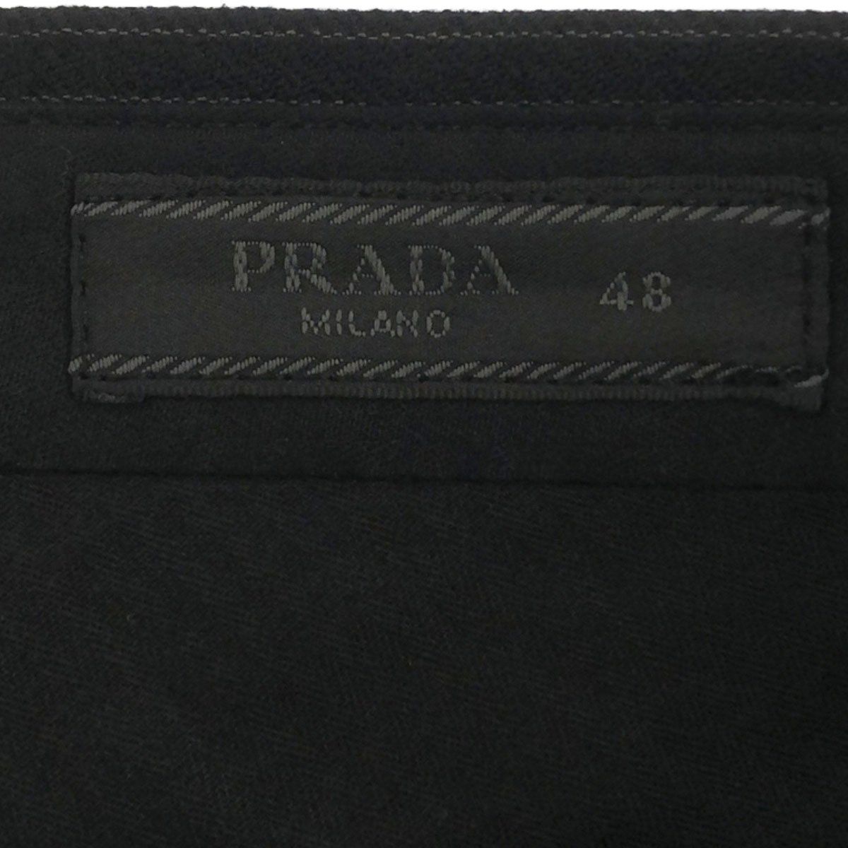 PRADA プラダ 21AW ピンストライプウールトラウザーズパンツ UP0147 S212 ブラック 48 - メルカリ