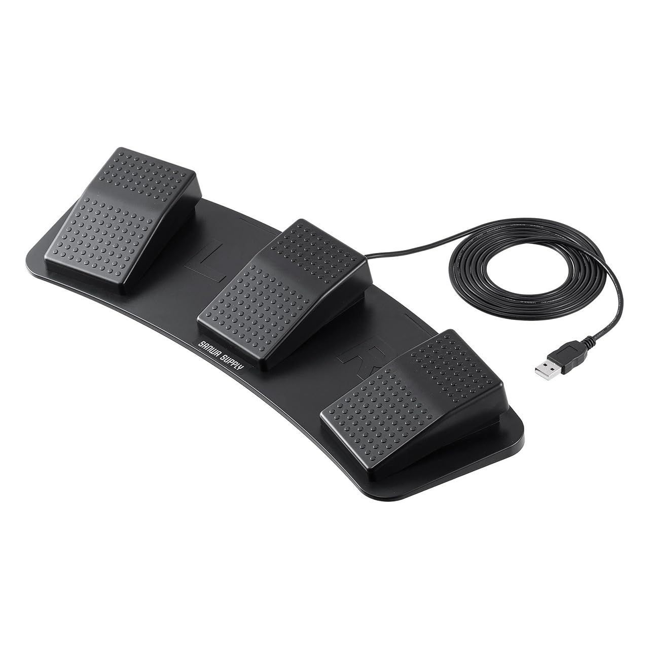 Size 3キー_Style 奥押し サンワダイレクト フットペダル スイッチ USB 有線接続 3連 プログラム PC 割り当て ゲーミング キーボード 400-MA179