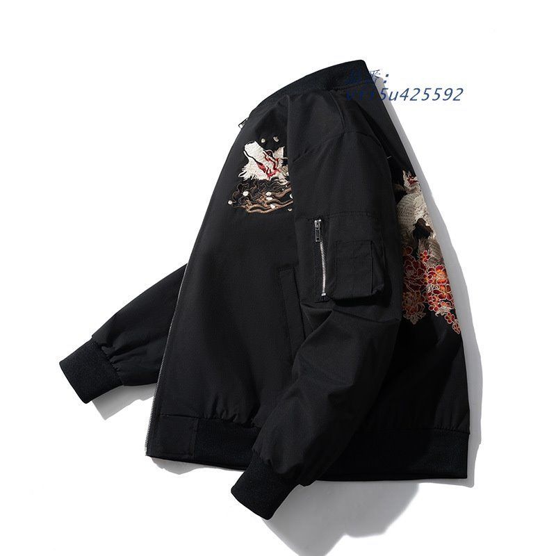 スカジャン メンズ 男女兼用 横須賀 刺繍 サテン 送料無料 狼 光沢