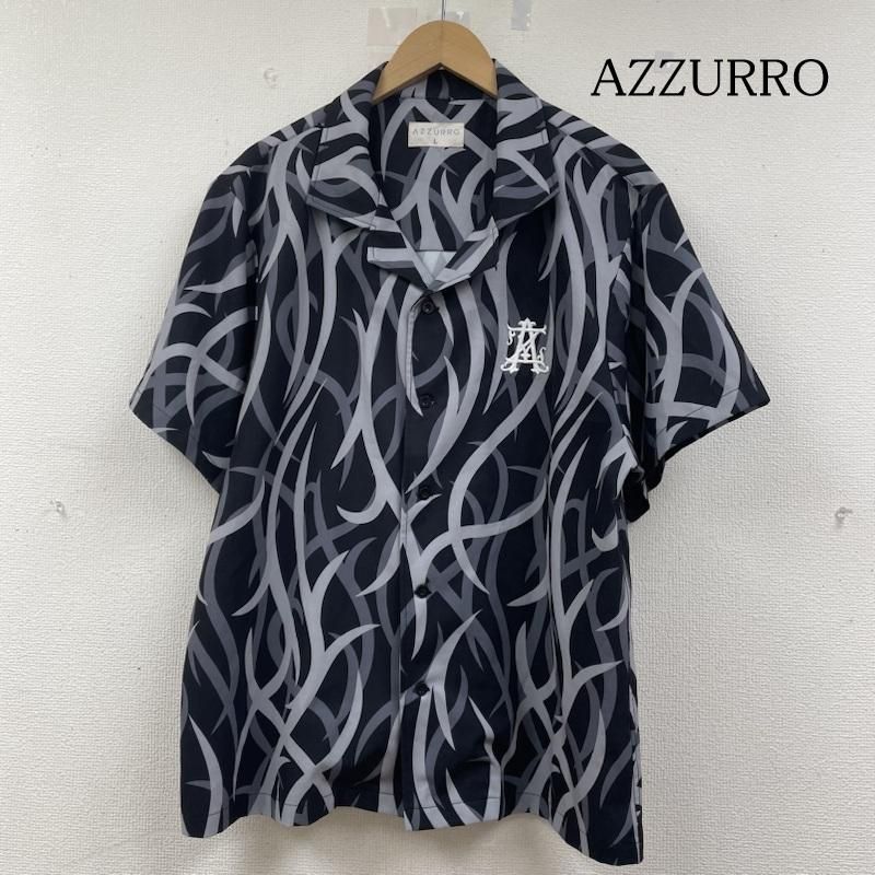 USED 古着 シャツ、ブラウス 半袖 AZZURRO オープンカラー 開襟