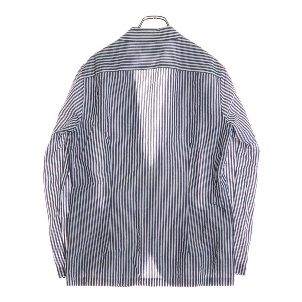 【代理店正規品】 LARDINI ラルディーニ ストライプ柄 コットン シングルテーラードジャケット ブルー ホワイト JK781 豪華な