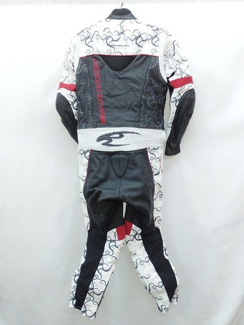 A430 人気 KOMINE コミネ S-44 チタニウムレザースーツ M ブラック×ホワイト 牛革 02-044 K