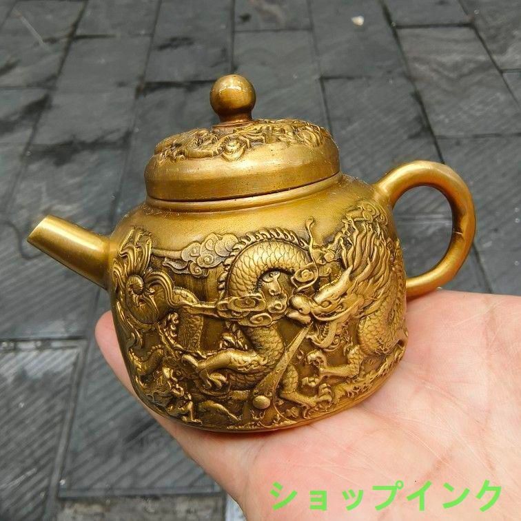 十二支龍頭茶壺 龍鳳壺 銅壺徳利 茶道具 煎茶器 装飾品 工芸品 美術品 置物 十二支龍頭茶壺 龍鳳壺 銅壺徳利 茶道具 煎茶器 装飾品 工芸品