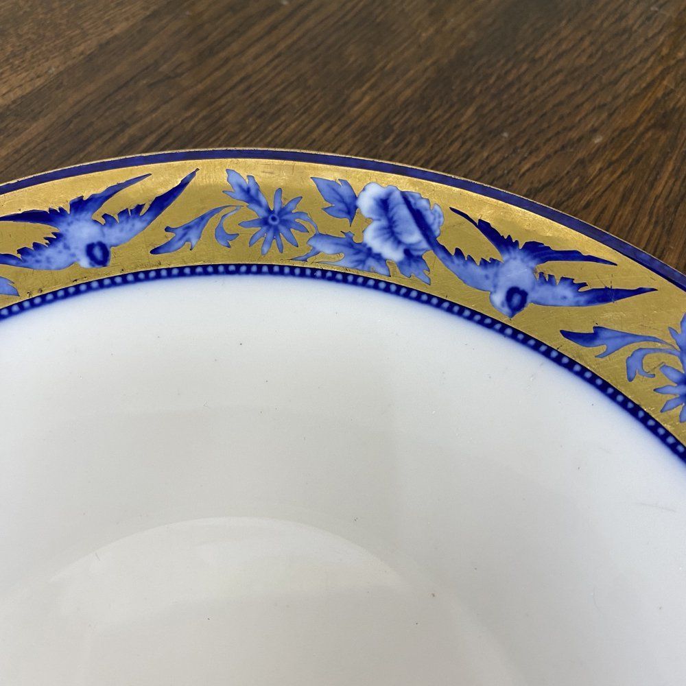 アンティーク 食器 トップ プレート 大皿 Shelley シェリー Blue