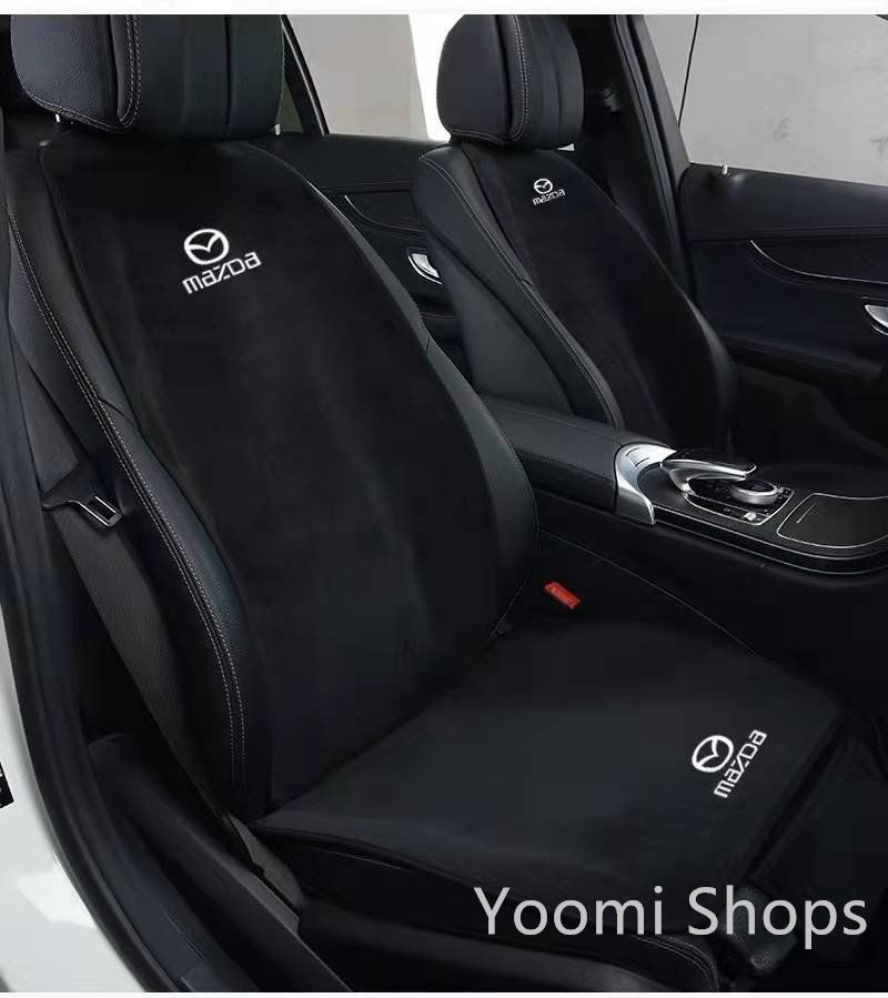 ♥ マツダ Mazda 刺繍ロゴ入り 座布団 スエード素材 シートカバーセット ションシートカバー 座席の背もたれ 5点セット全席フルセット MPV LY3P CX-8|5|3