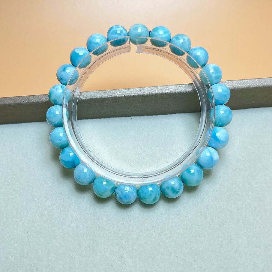 夢色 EU製 ドミニカ共和国産のラリマー ペクトライト パワーストーン ブレスレット 天然石 開運 金運 プレゼント2 約8.1-8.3mm ZB9191