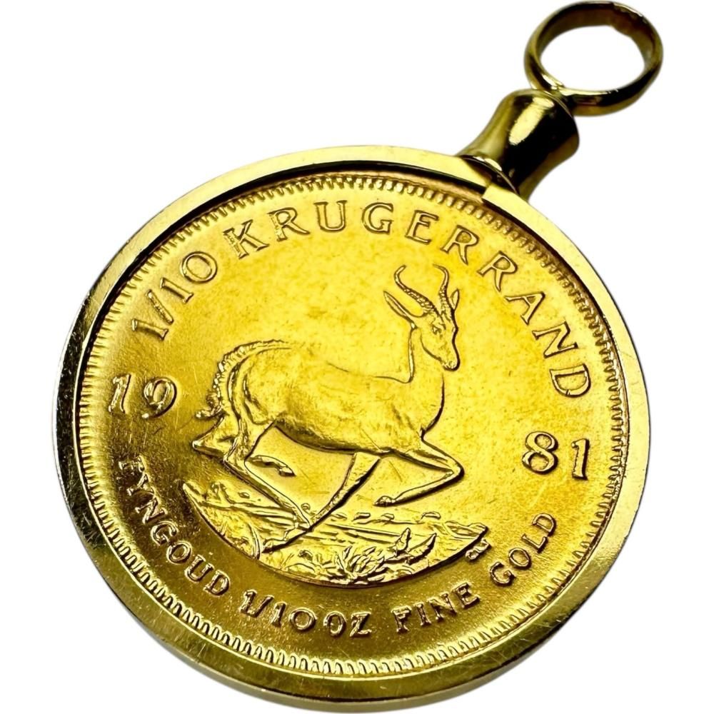 クルーガー金貨1/10oz ペンダントトップ K24ゴールド 24金（純金  