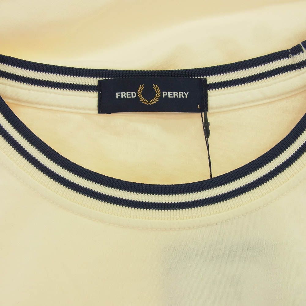 美品＊フレッドペリー FRED PERRY 半袖シャツ 白 ロゴ刺繍 UK10 FRED PERRY フレッドペリー ポロシャツ RIBBED POLO SHIRT G9169