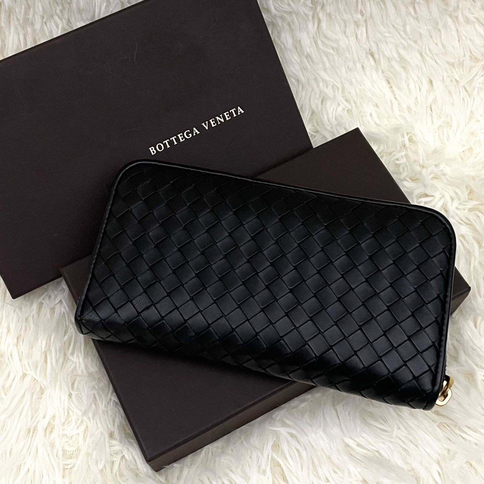 美品】BOTTEGA VENETA ボッテガヴェネタ ラウンドファスナー 長財布 