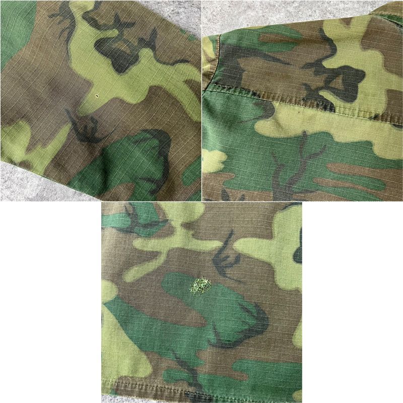 60s US ARMY 米軍実物 4th ERDL グリーンリーフ カモ ジャングル 