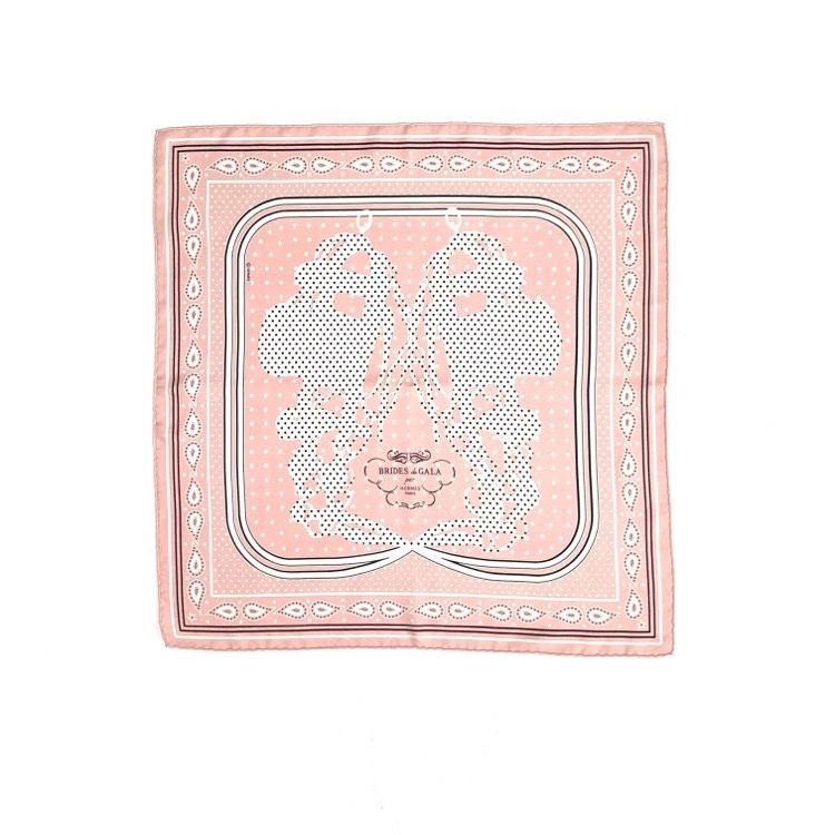 エルメス カレ55 ブリッド ドゥ ガラ バンダナ スカーフ ピンク